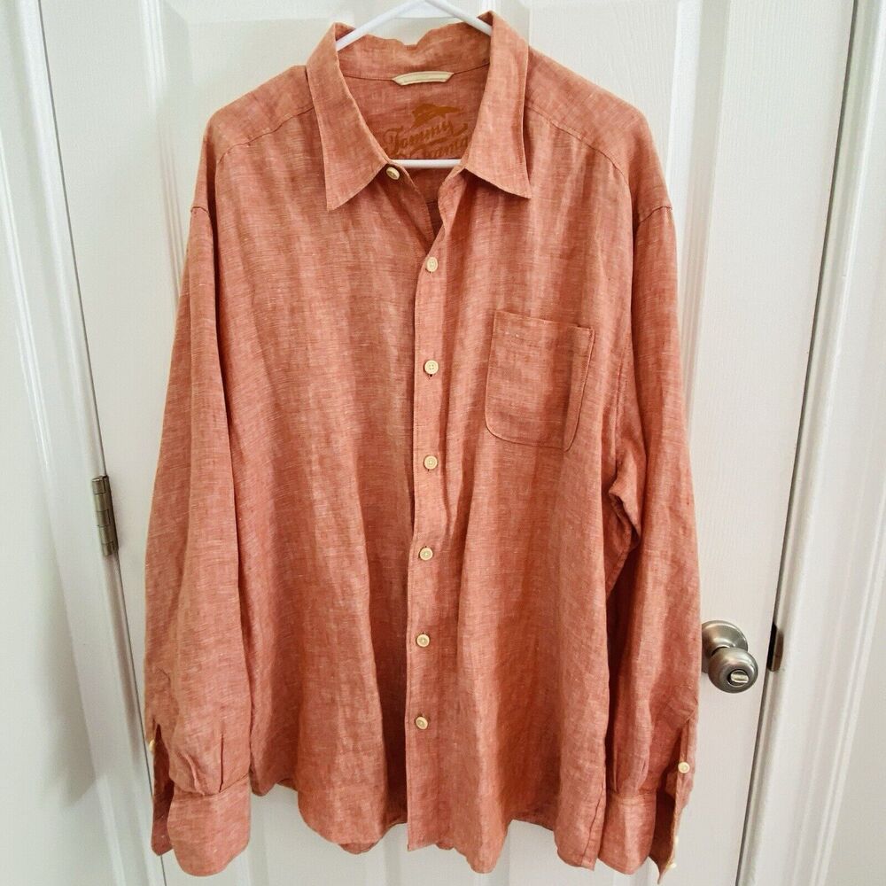 Tommy Bahama Men's Casual Button-Down Shirt in Rust